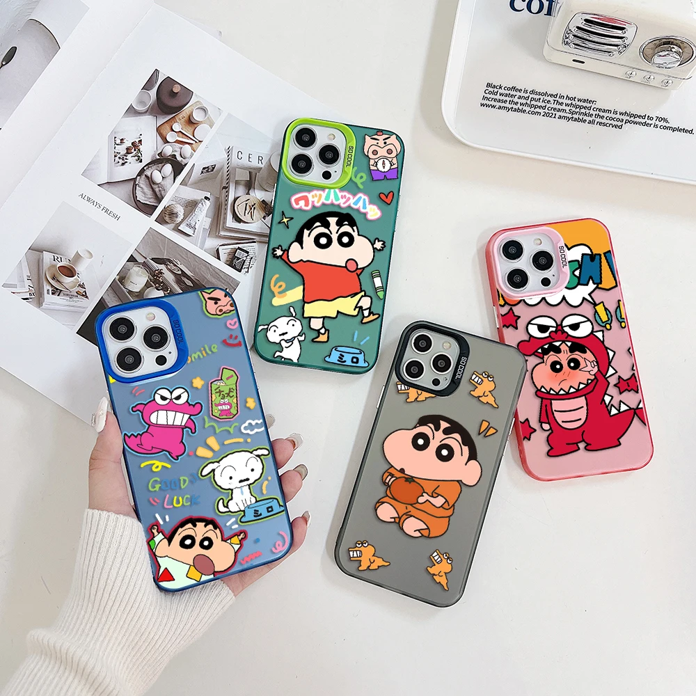 

Cute C-Crayons S-Shins-chans Phone Case for Huawei P30 P40 Mate 30 40 Pro Nova 7 Honor 50 Lens Creative Border Hard TPU PC Cover