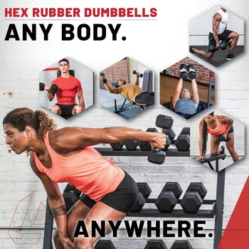 5lb Hex Rubber Dumbbell 5