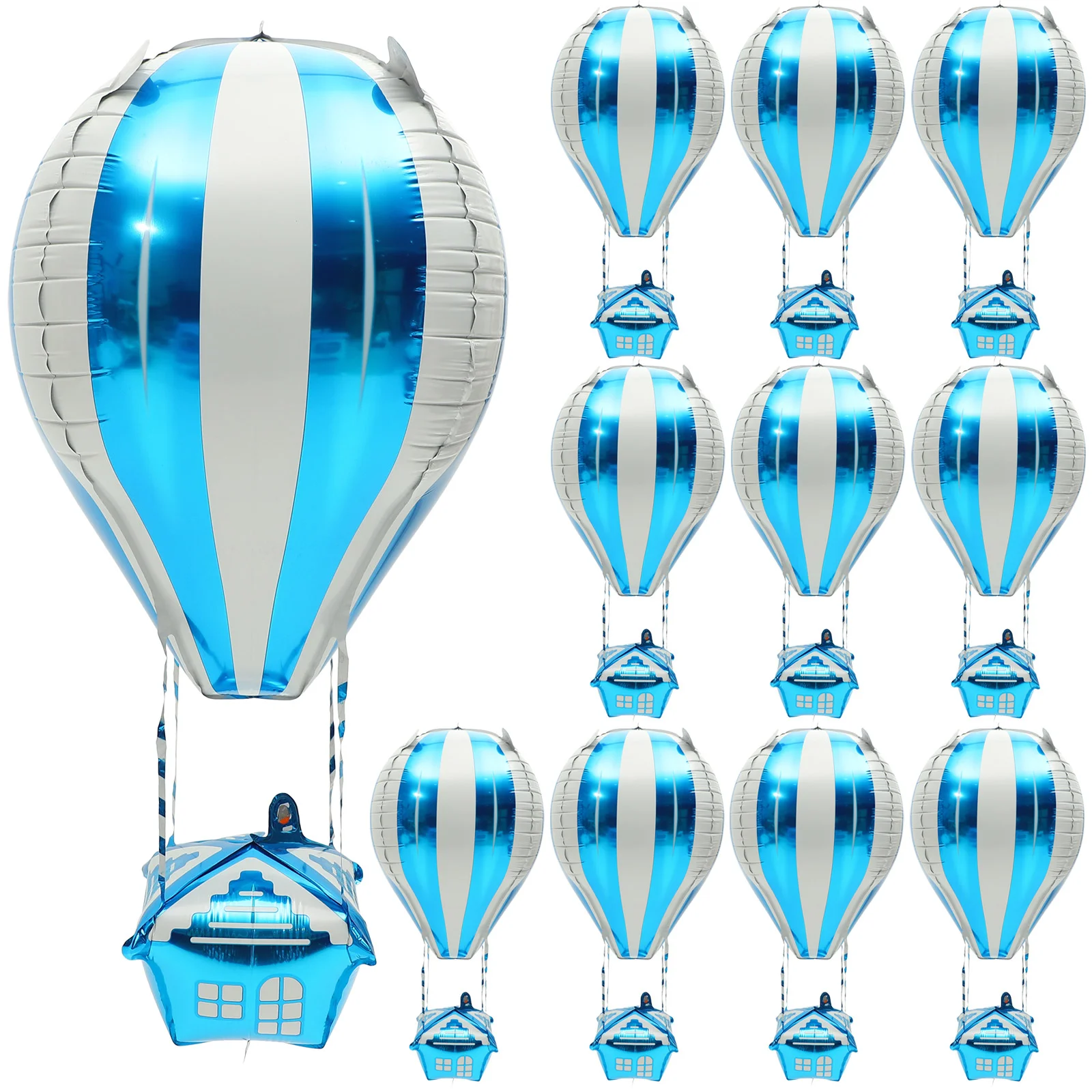 

10 Pcs Hot Air Balloon Party Balloons Birthday Decoration Decorations Aluminum Foil Baby Shower Airplane Film Boy