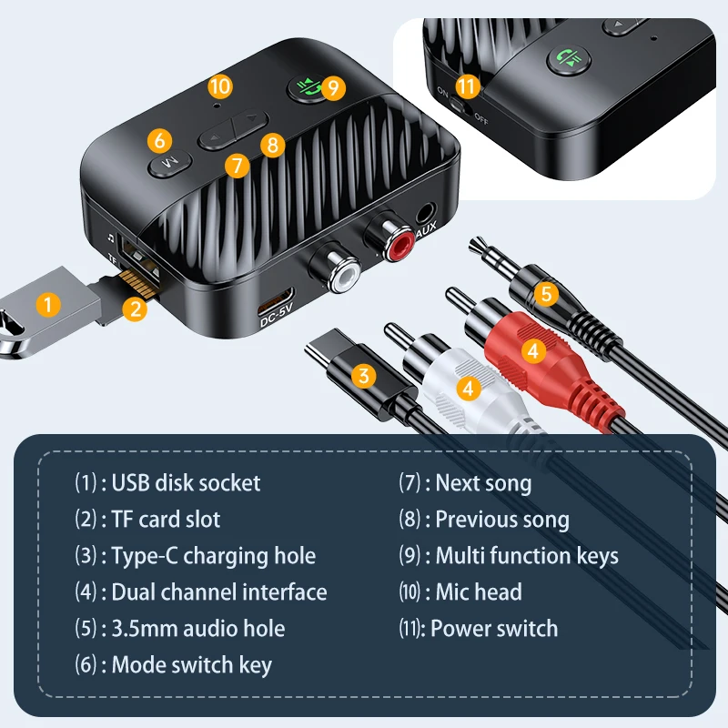 AMPIRE Bluetooth Receiver with 3.5mm jack