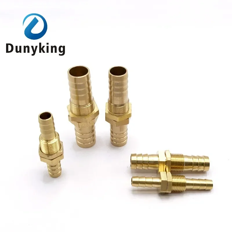 Pipe 6 8 10 12 14 16mm Hose Barb Bulkhead Brass Barbed Tube Pipe Fitting Coupler Connector Adapter For Fuel Gas Water Copper