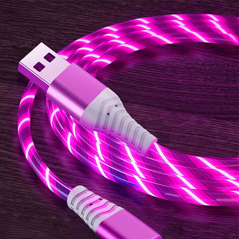 Luminous USB Fast Charging LED Cable - 5A Micro Type C