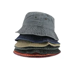 Washed Jeans Fisherman Hat Leisure Flat Top Panama Hats Solid Color Bucket Hat Adult Classic Designer Bucket Hat Hip Hop Caps