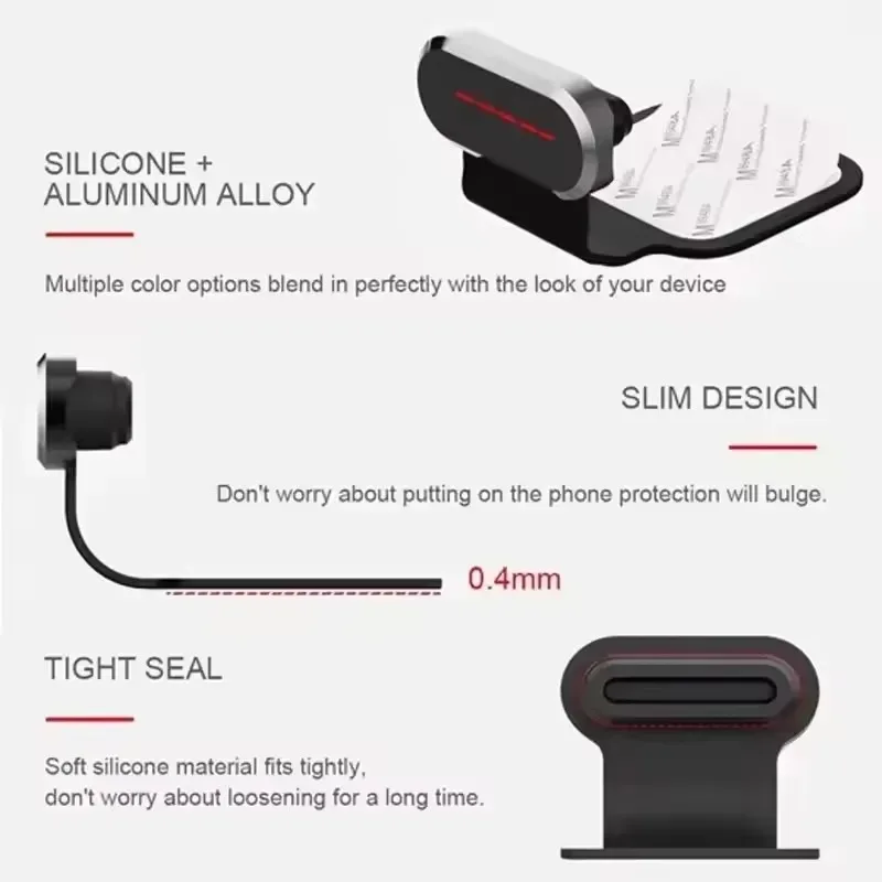 1/2/3Pcs iPhone 17 Pro 휴대폰 충전 보호 장치용 Type-C 금속 먼지 플러그 방진 플러그 캡 USB C 접착식 먼지 커버