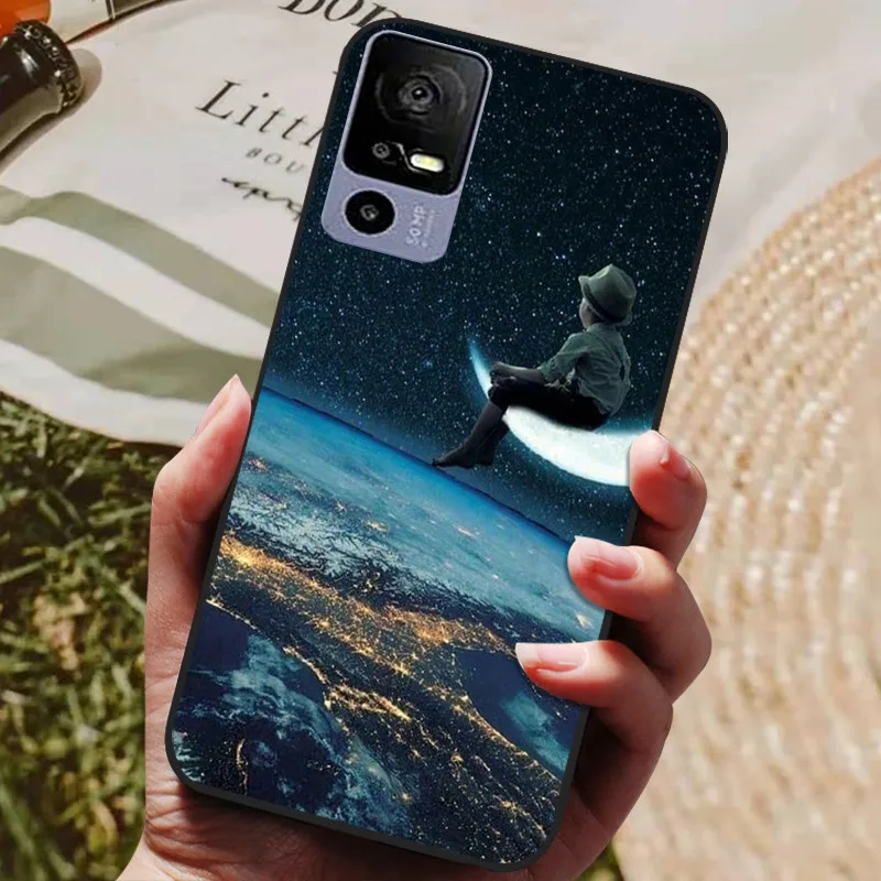 Silicone Back Cover Phone Case with Soft Bumper - Black