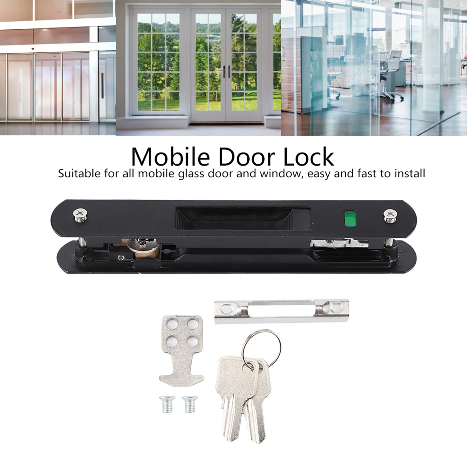 Door Lock Household Supplies Sliding Door Window Hook Lock Modern Mobile Single Double Sided Catch for Home