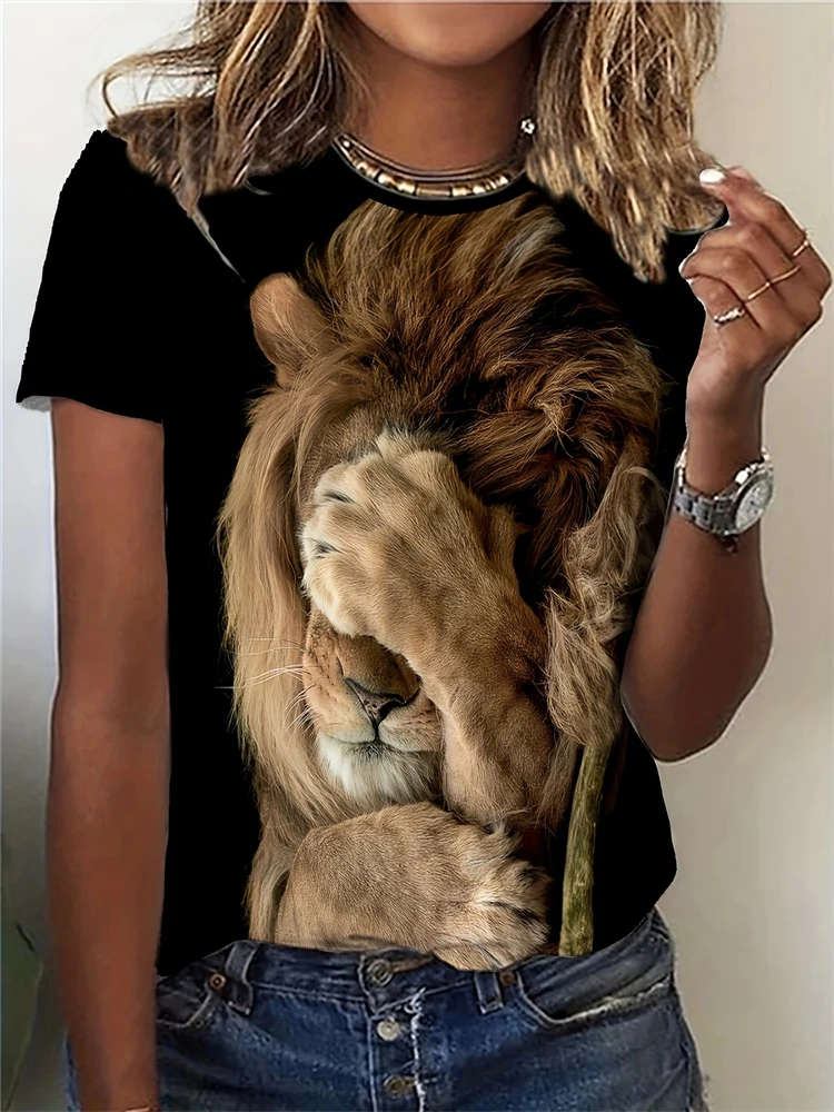 Sommer Casual frauen T Shirt Cartoon Nette Katze Gedruckt O Hals Kurzarm frauen Outdoor Lose T-shirt Tops Elegante kleidung – Detail 14