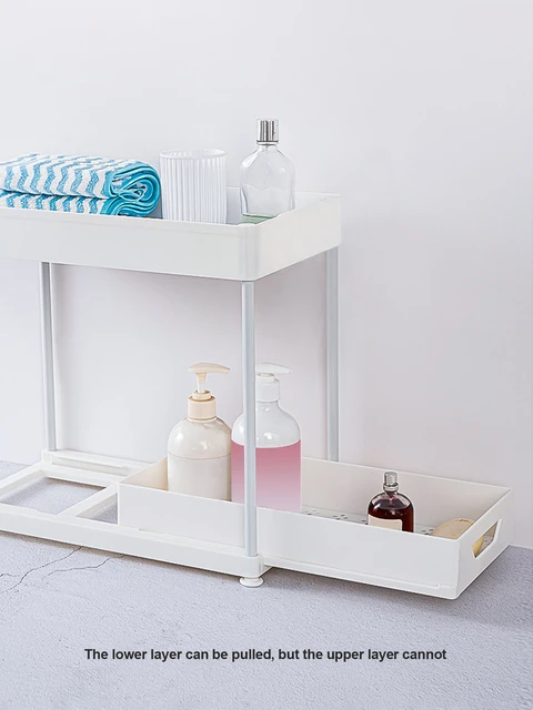 1pc Rectangular Bathroom Storage Shelf