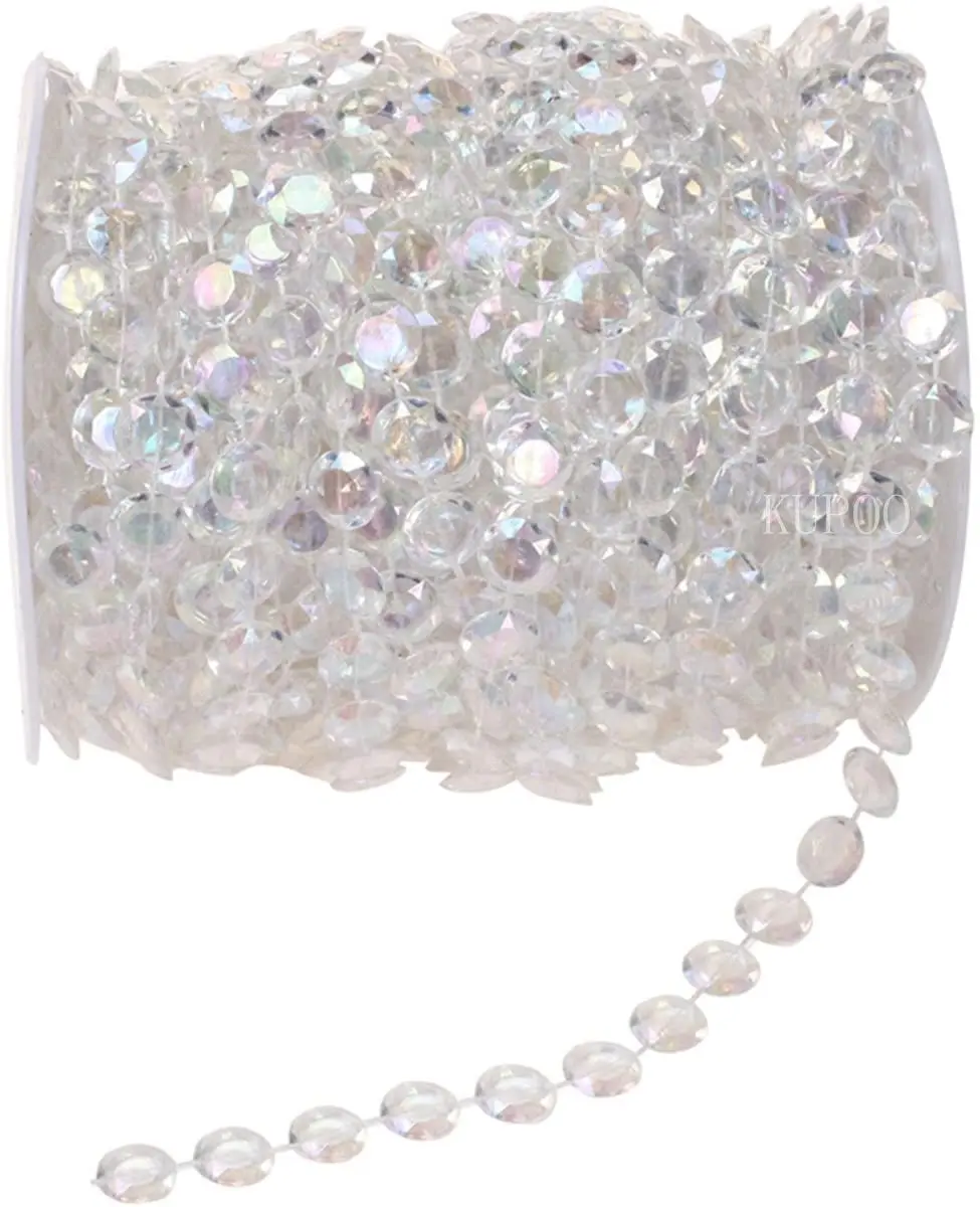 CattleyaHQ - Perline trasparenti arcobaleno, 20 m, perline di perline di cristallo, decorazione per casa, hotel, matrimoni, feste, porte, finestre