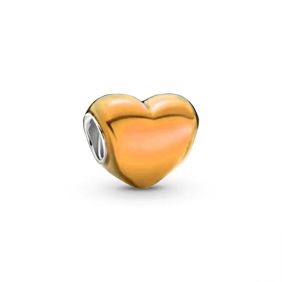 Hot Sale Fine Authentic Metallic Multicolour Heart Charms Beads Fit Original 925 Sterling Silver Bracelet DIY Women Jewelry Gift 6