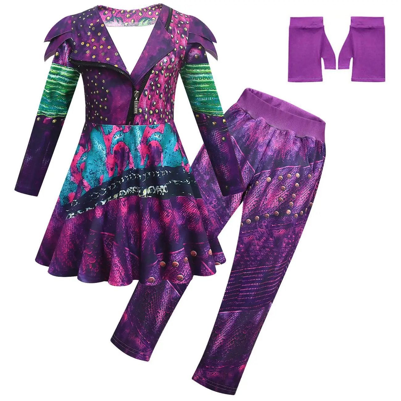 thumbnail image 1 of Disfraz de Mal de Descendants 3 para Halloween para niñas, disfraz de Evie para juego de rol, disfraz de Halloween para niños, ropa para fiestas, disfraces elegantes, 1 of 5