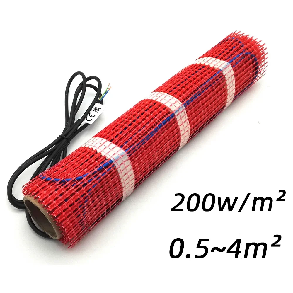 MINCO 난방 2 코어 와이어 전기 바닥 난방 매트, 타일 아래 나무 따뜻한 바닥 난방 매트, 0.5  4 m2, 200w/m2