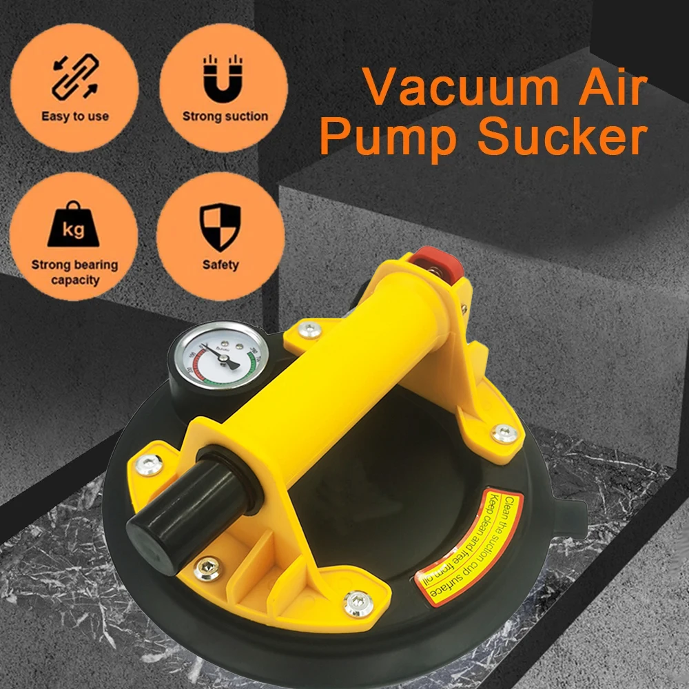 8 Inch Vacuum Suction Cup 220kg Bearing Heavy Duty Pressure Tile Handling Tool for Ceramic Tiles Glass Handling Tool