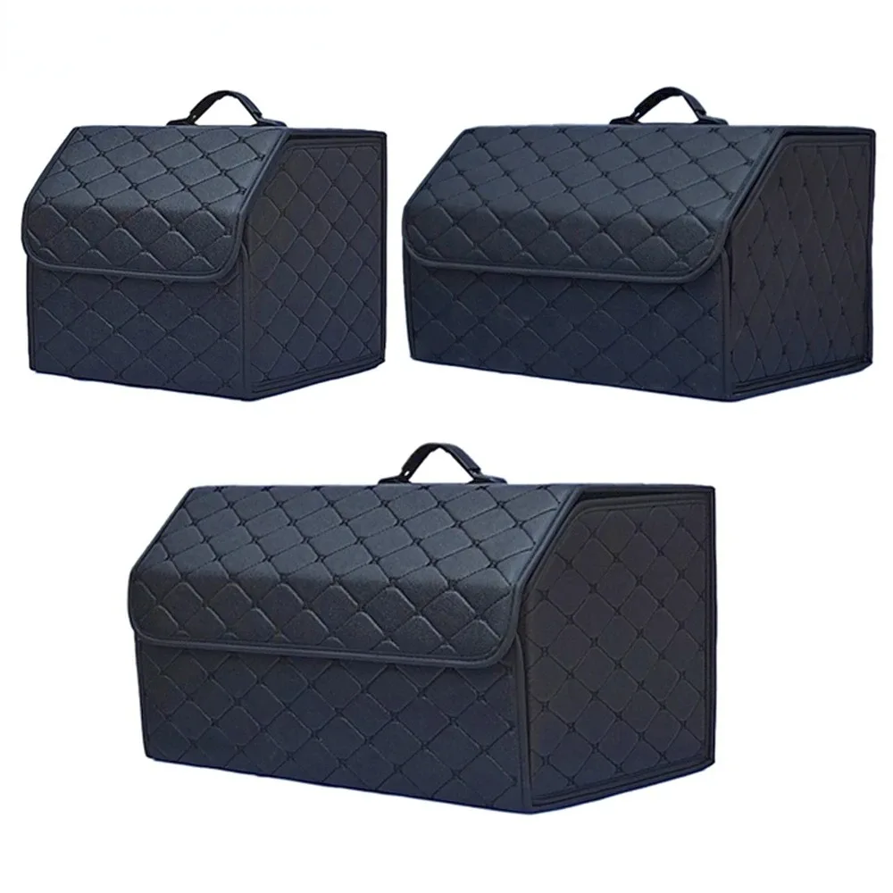 

Car Trunk Organizer Box Capacity Auto Organizer Box PU Leather Stowing Tidying Leather Folding for Emergency Storage Box