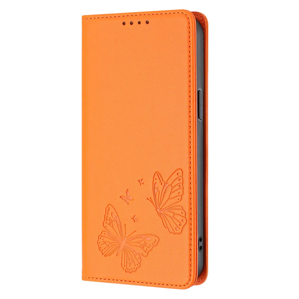 Magnetic Wallet Flip Leather Case with Butterfly Flower Design