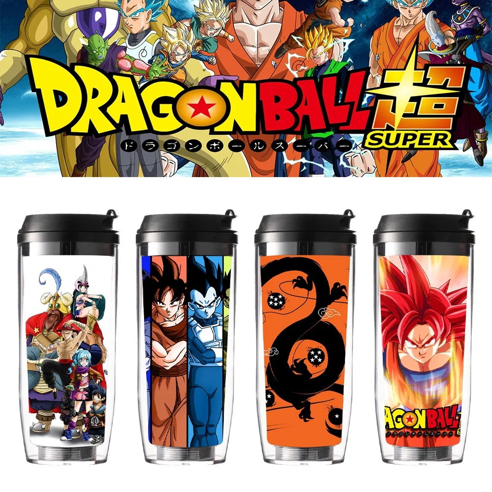 

Dragon Ball Water Cup Animation Peripheral Straw Double-layer Plastic Tumbler Insulated Milk Tea Coffee Cup for Men and Women