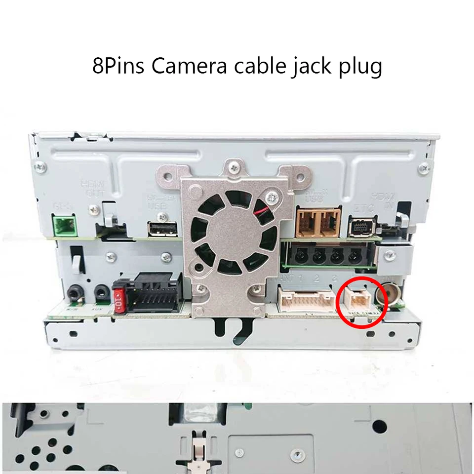 8 ピンカーラジオリバースビューカメラビデオ RCA ケーブルアダプタ