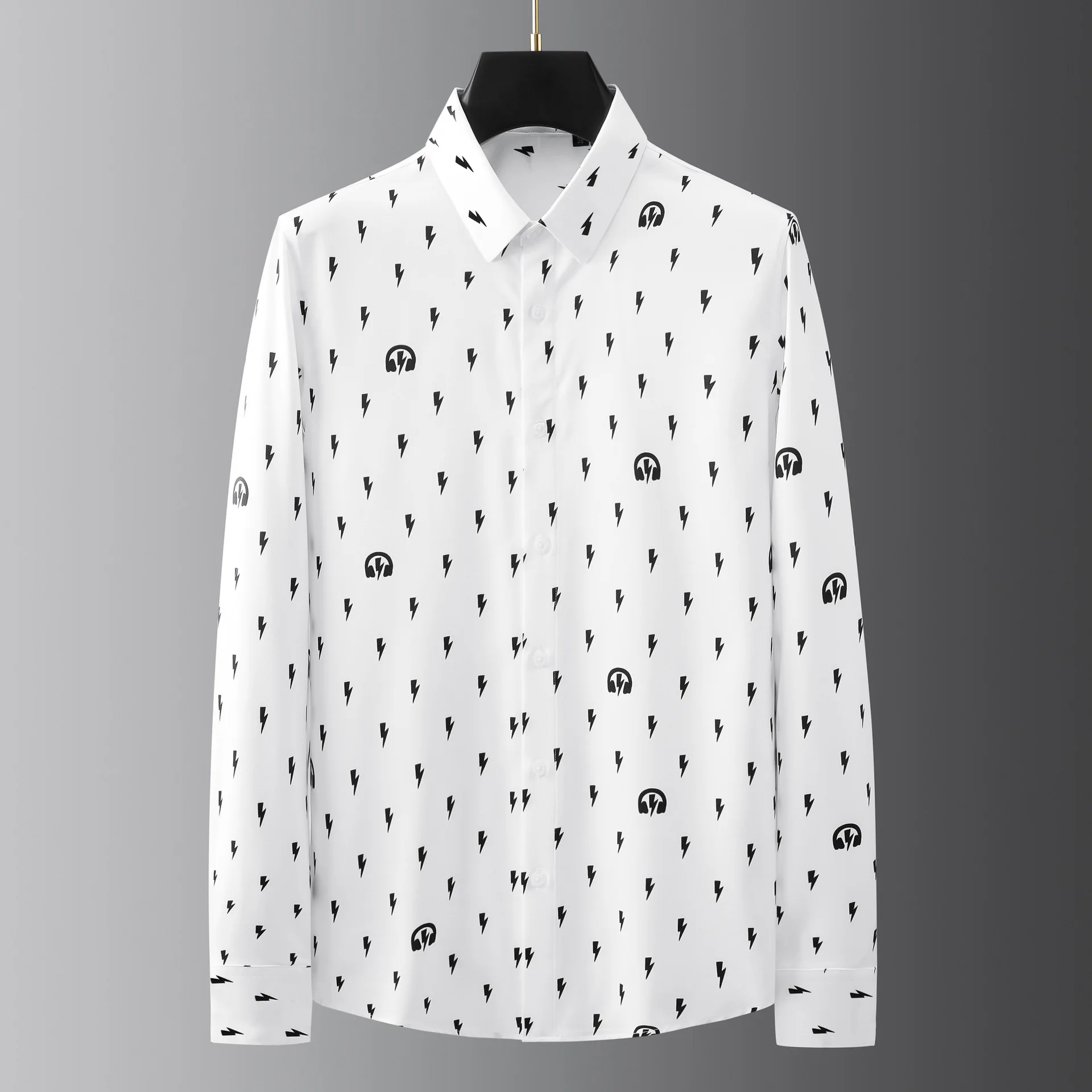

High Quality Printed Men's Shirts Long Sleeve Slim Casual Shirt Business Formal Dress Shirts Social Party Tuxedo Men Clothing