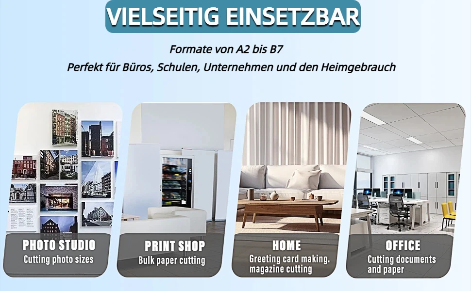 Professioneller Papierschneider, Fotoschneider, Hebel-Schneidemaschine für Fotos, Papier, Karton, A4, Weiß – Detail 10