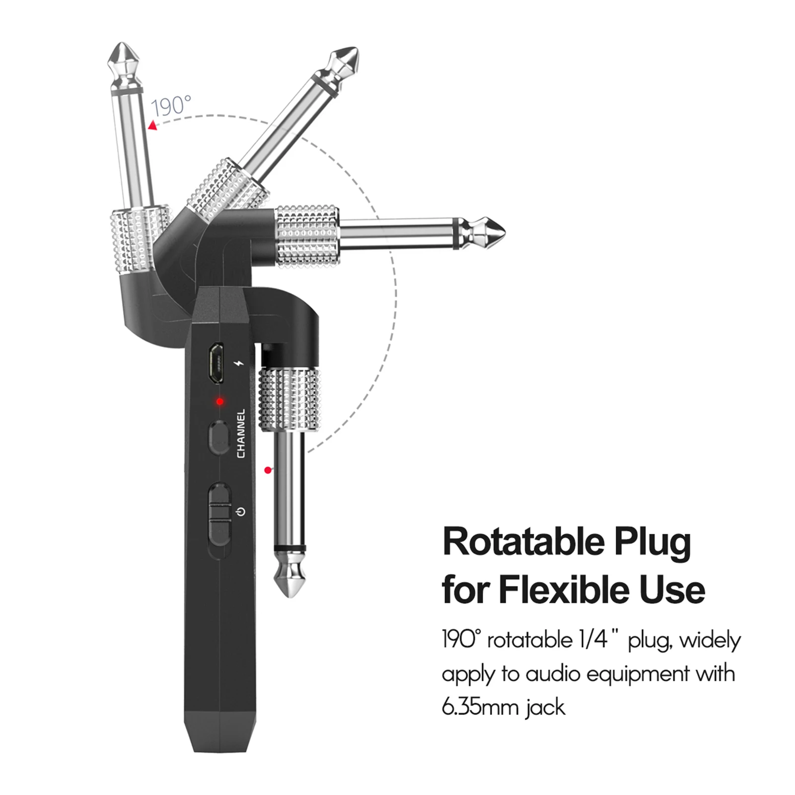 M-VAVE WP-5G Wireless 5.8G Guitar System Rechargeable Audio Transmitter and Receiver ISM Band for Electric Bass