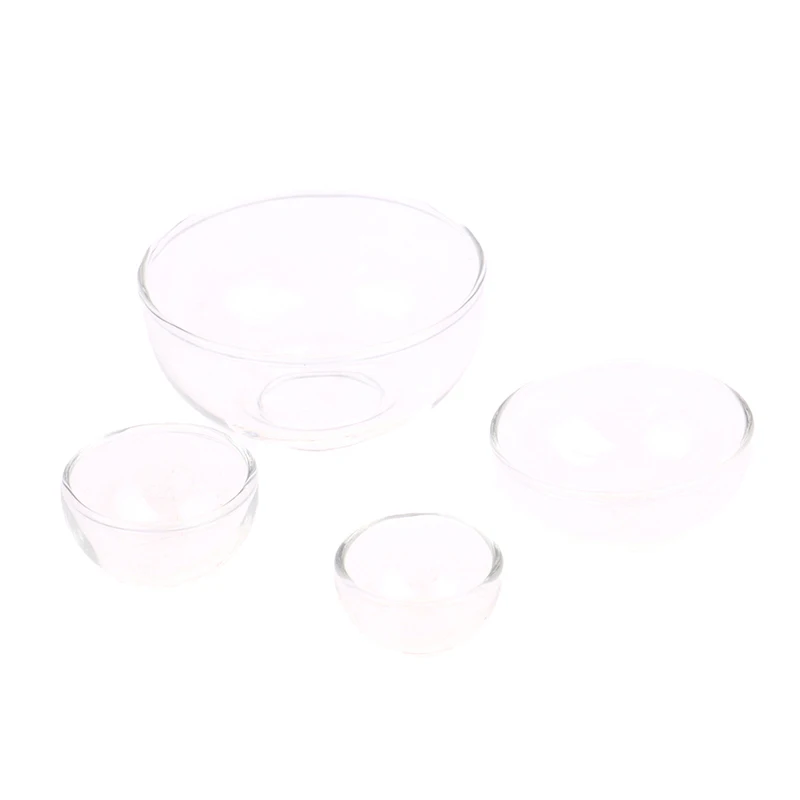 New Glass Fruit Bowl Salad Bowl Mini Soup Plate Doll House Accessories 1:12 Dollhouse Miniature Kitchen Model Decor Toy