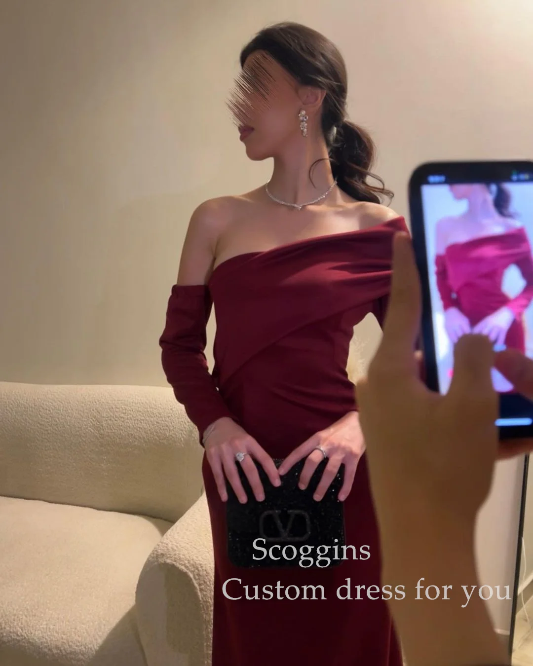 

Scoggins فساتين سهرة Prom Dresses Wedding Party Dress Luxury Dresses Women 2024 One-Shoulder Floor-Length Chiffon Formal Occasio