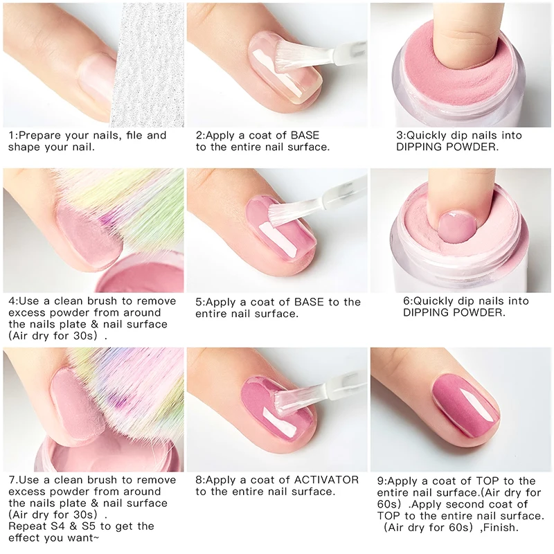 Nail powder set 10/14PCS Dipping Nail Powder Set Nude Nails Glitter Dipping System Dip Nail Set Dust Art Natural Dry No Lamp nail supplies