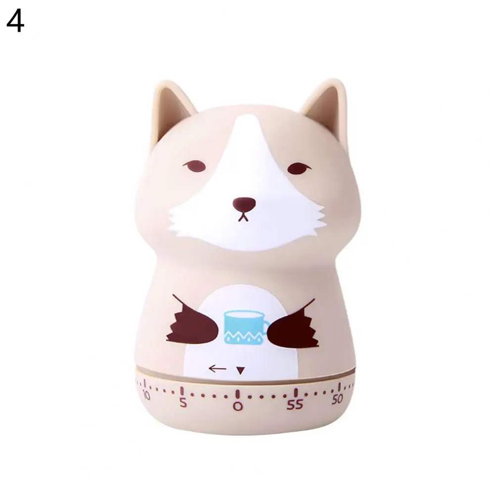 4 Styles Timer Cooking Alarm 360 Degree Rotating Loud Ring Plastic Cartoon Wind Up Animal Clock Timer Kitchen Accessories 