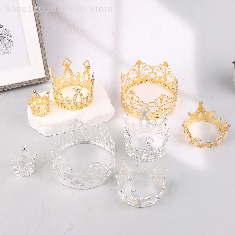 

Crown Cake Decoration Princess Pearl Children Hair Ornaments for Wedding Birthday Party Cake Decoration