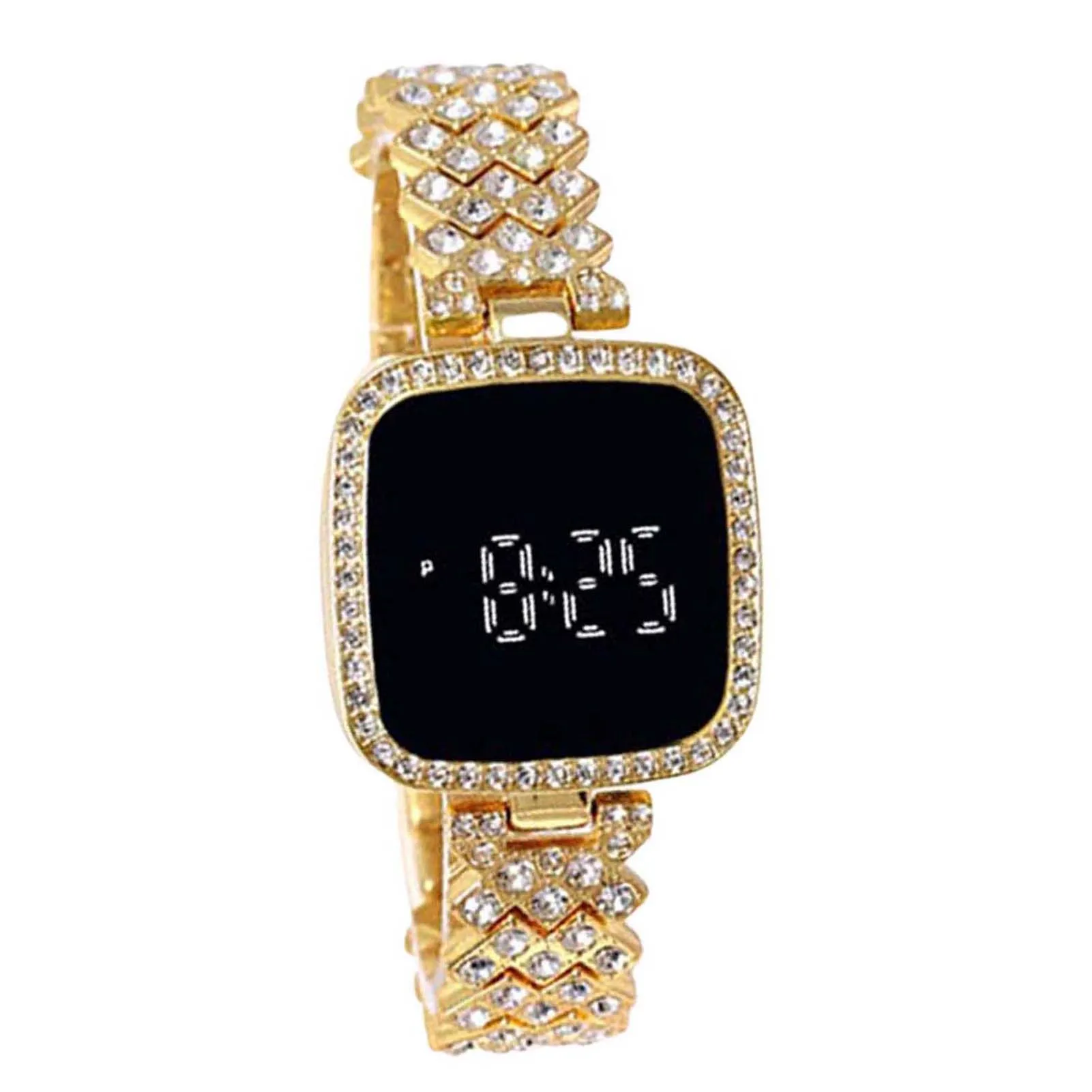 Women Watches Crystal Bracelet Watch Square Dial Touch Screen For Women