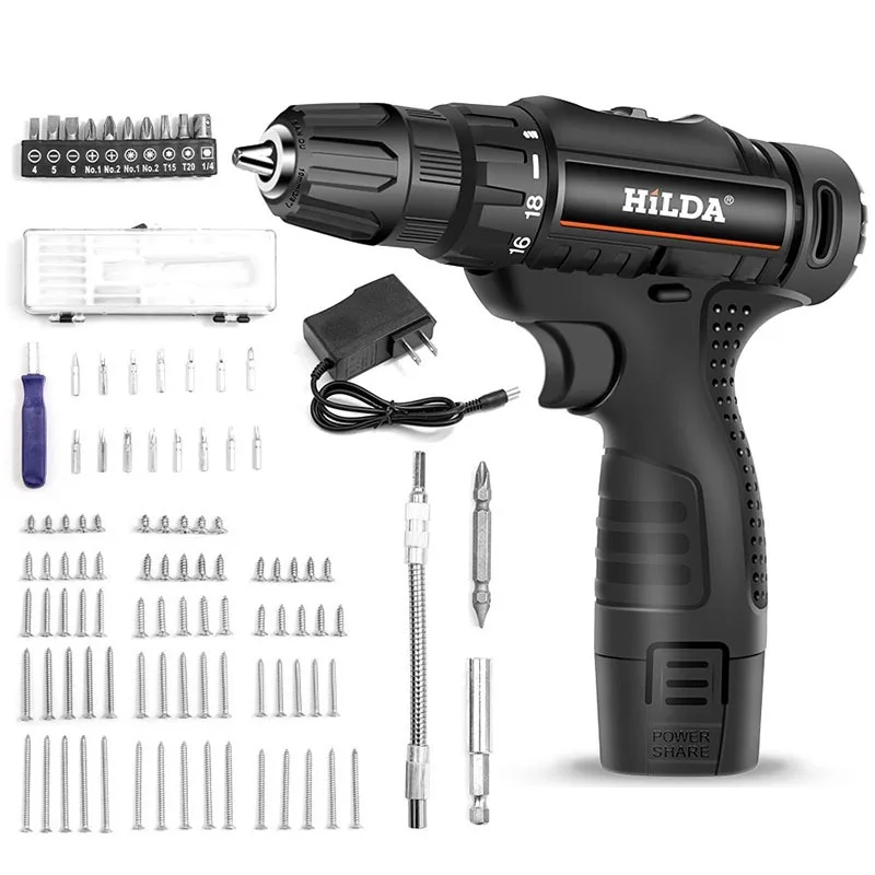 

New Rechargeable Impact Drill Lithium Battery Drill Screwdriver Cordless Drill and Cordless Screwdriver Electric Tool Special