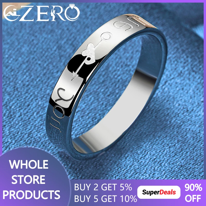 

ALIZERO 925 Sterling Silver Me LOVE You Marking Ring For Women Men Wedding Rings Engagement Band Fashion Jewelry Lovers Gift