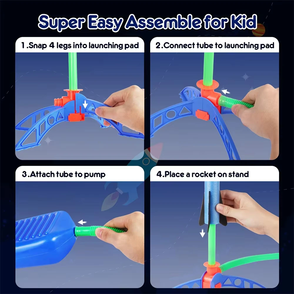 Air Rocket Foot Pump Launcher Outdoor Air Pressing Pedal Soaring Rocket Toy Kids Game suit Jumping Sport Game Kids Toy Gift 3