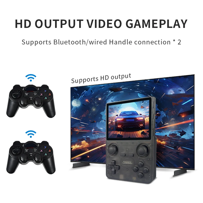 New POWKIDDY X35S 3.5 inch IPS Screen 640x480 Retro RK3566 Handheld Game Console Opendinglinux Hall Joystick Children's Gifts