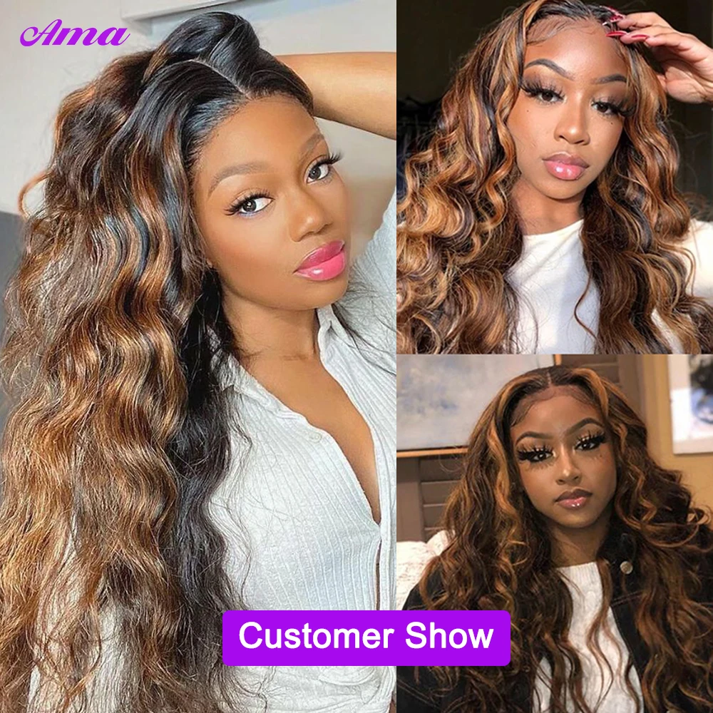 FB 30 Ombred Body Wave Bundles With Closure 1b 4/30 Colored Human Hair human hair bundles