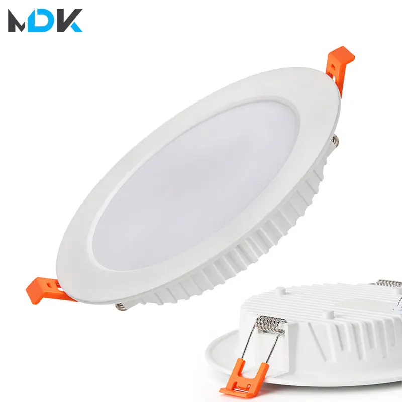 Luz descendente LED de aluminio grueso, lámpara empotrada de 5W, 7W, 9W, 12W, 15W, 18W, 24W, 110V, AC220V