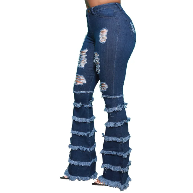  - Skinny Jeans Women High Waist Stretch Ripped Denim Pants Hip Fit Leggings Slim Elastic Mom Jean Casual Comfy Trousers