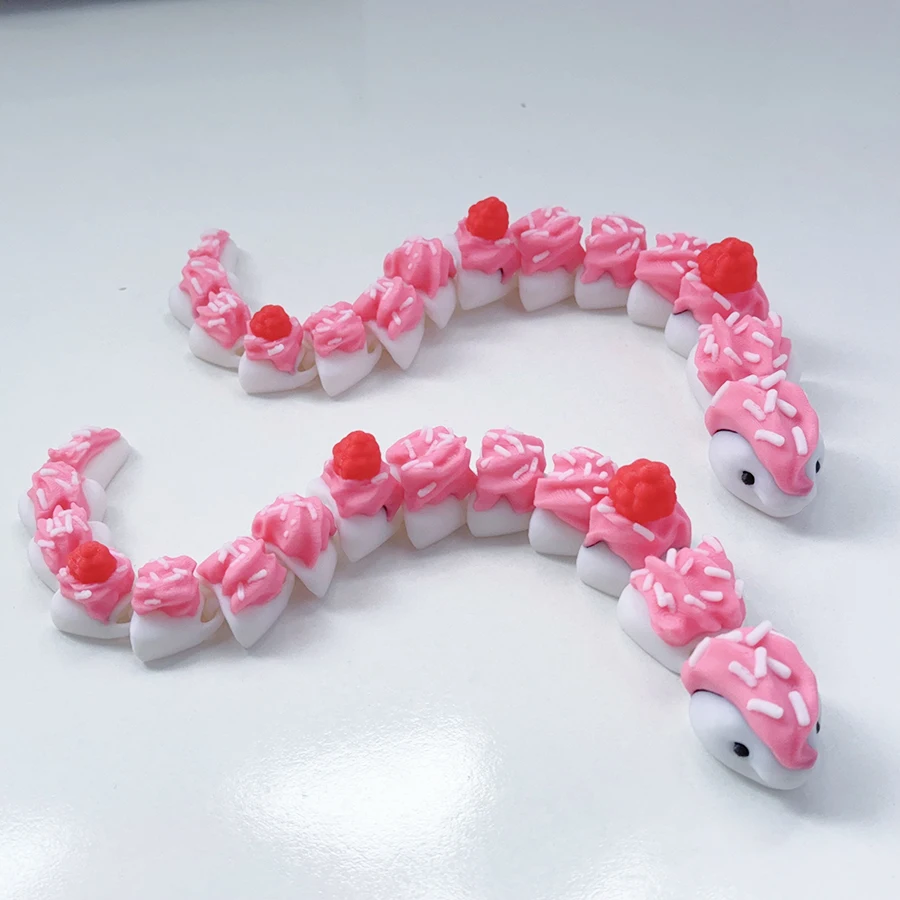 Serpente Dessert Snodabile 3D - serpentino dei dolci rosa con zuccherini e lamponi 23 S2be86170dc70497e891c1d0f0c25600ft