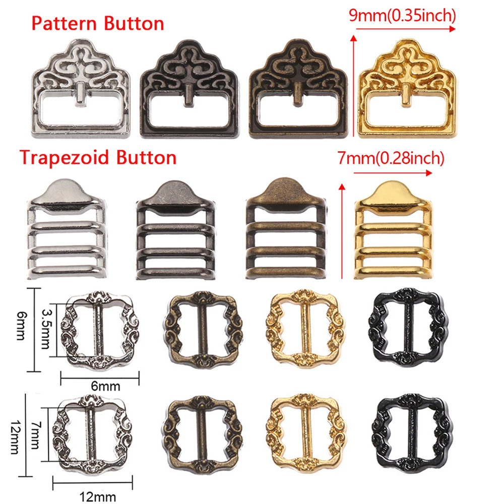 Plush doll accessories doll clothes accessories doll accessories 20Pcs Mini Doll Metal Buttons 7mm Tri-glide Belt Buckle DIY Doll Bags Shoes Clothes Handmade Clothing Sewing Accessories