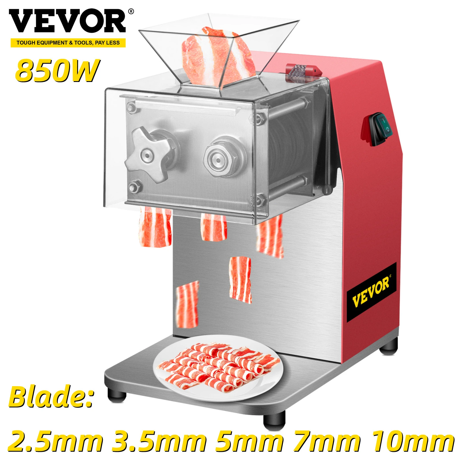 VEVOR 250kg/H Commercial Electric Meat Slicer Grinder Vegetable Cutter