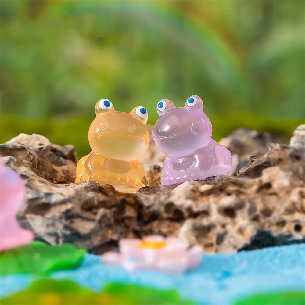 6PCS Luminous Mini Frogs Fairy Garden Decoration Miniature Frog Figurines  Glow At Night Home Decor Kawaii Accessories - AliExpress