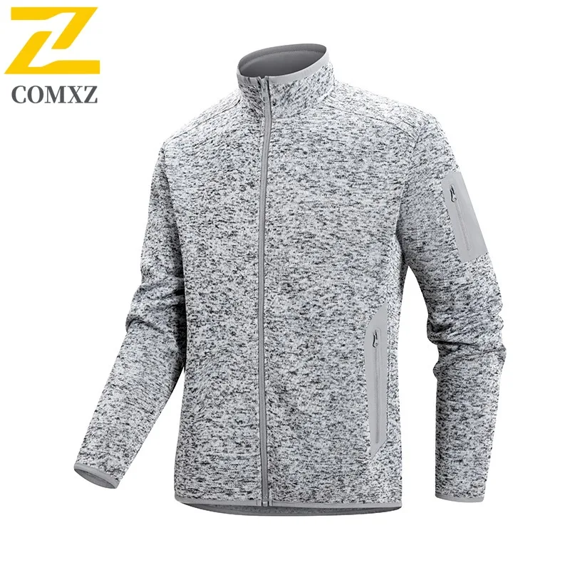 COMXZ Stand Collar Fleece Jacket 2025 Autumn Winter Cardigan Stand Collar Polar Fleece Coat High Quality Waterproof Windproof