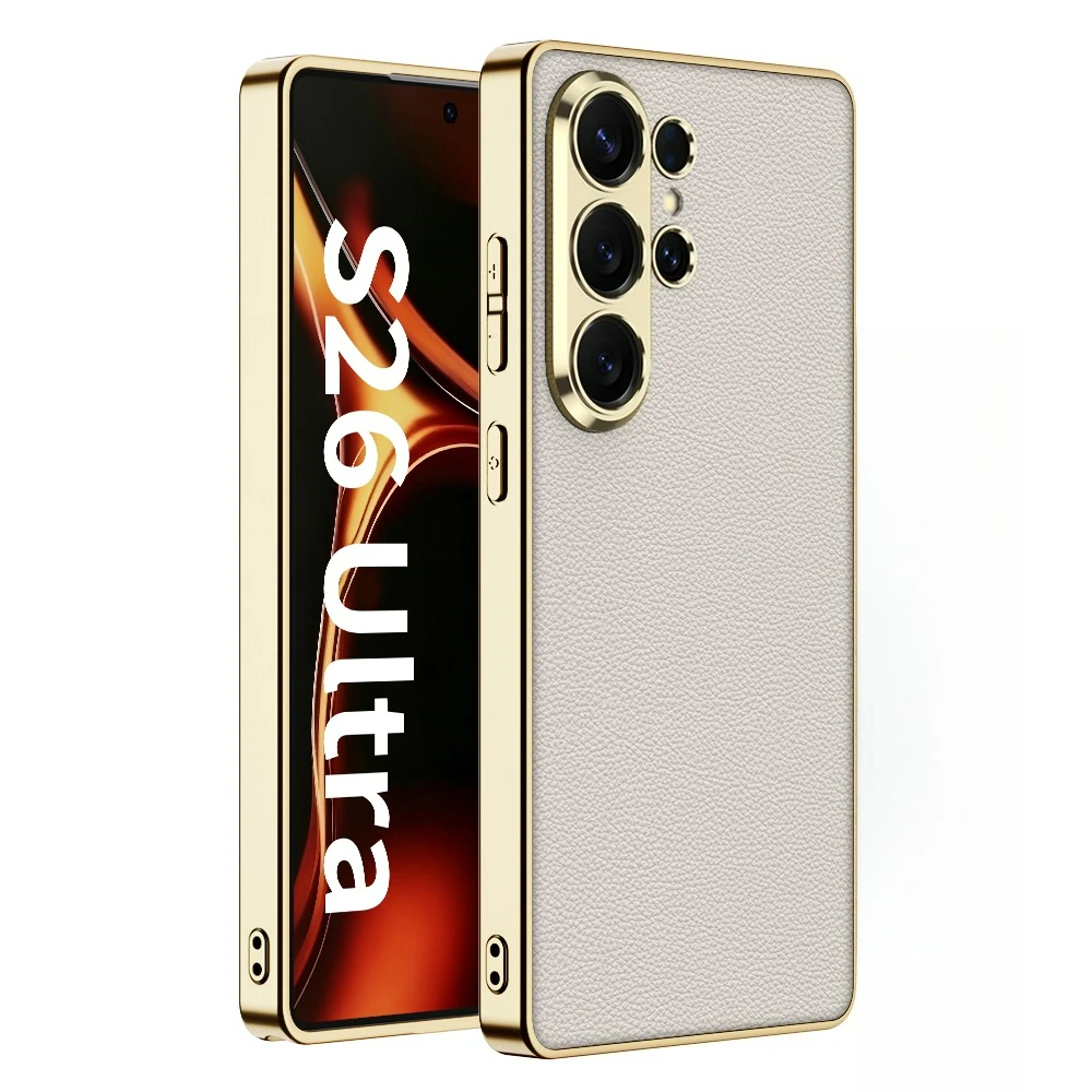 Ultra Thin Skin-Friendly Electroplated Frosted Leather Bracket Case - All-Inclusive Anti-Drop Cover