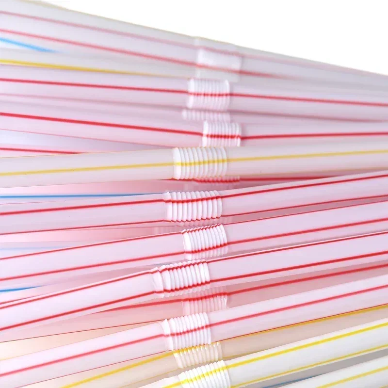 100-500Pcs Multicolor Kunststof Straws for Wedding Party Supplies Beverage Kitchen Cocktail Drinking Straws pajitas plastique