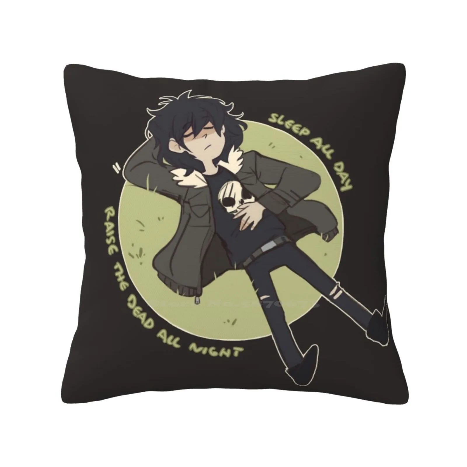 

Sleep All Day Funny Cute Decor Square Pillowcase Nico Di Angelo Pjo Heroes Of Olympus