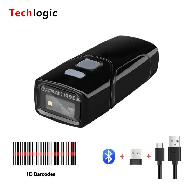 Wireless Bluetooth Barcode Scanner Mini Laser Portable Reader Red Light CCD Pocket 1D Bar Code Gun for IOS Android Windows