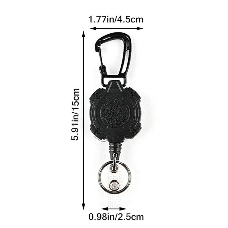 1Pcs Sporty Retractable Key Ring Anti-theft Metal Easy-to-pull Buckle Rope Elastic Keychain Anti Lost Yoyo Ski Pass ID Card images - 6