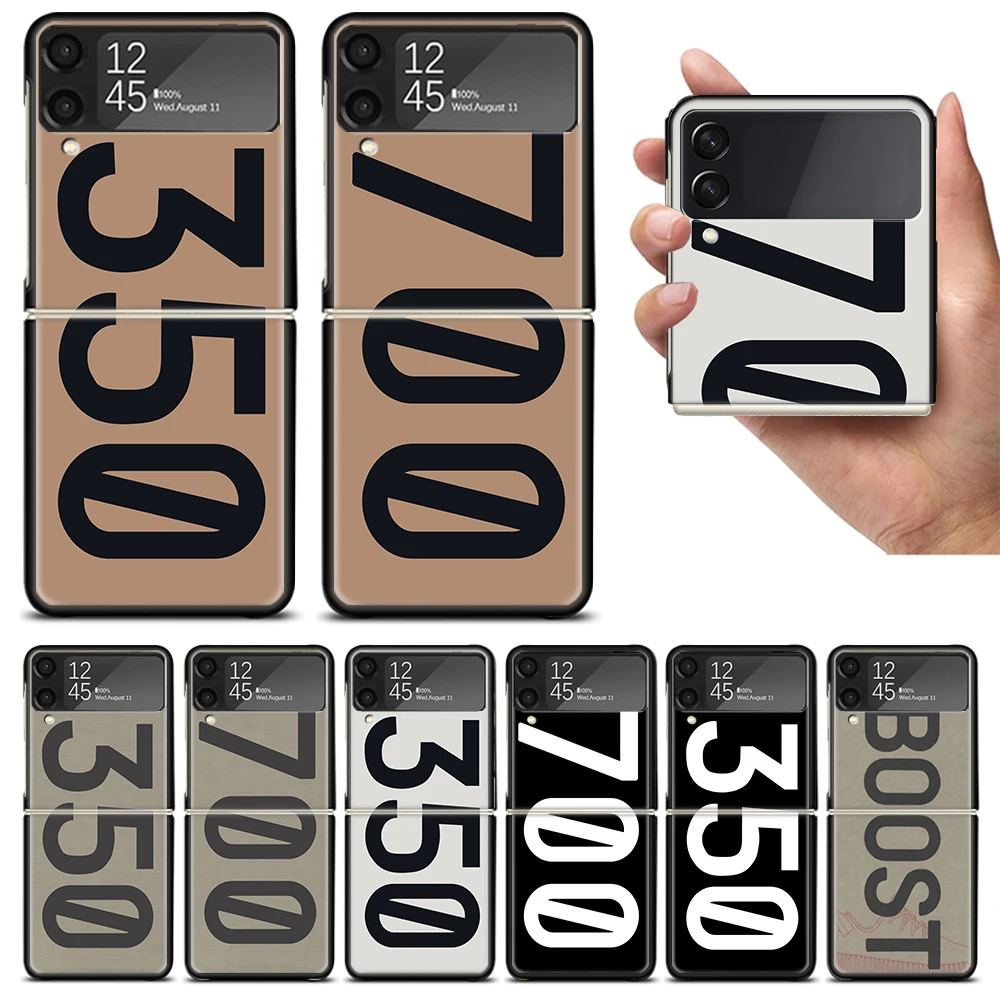350 700 Yeezy-Design Custodia Pieghevole Per Telefono Per Samsung Galaxy Z Flip 5 4 3 Zflip4 Z Flip5 5G Zflip3 Flip4 Flip3 Cover Nera Shell