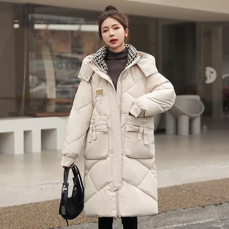 Mid Length Version Women Long Hooded Down Jacket Women Winter Coat for Women Warm Thickening High-grade Feather Coats Jackets
