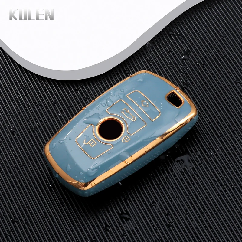 New TPU Car Key Case Golden Edge Holder Fob BMW F30 F31 F32 F34